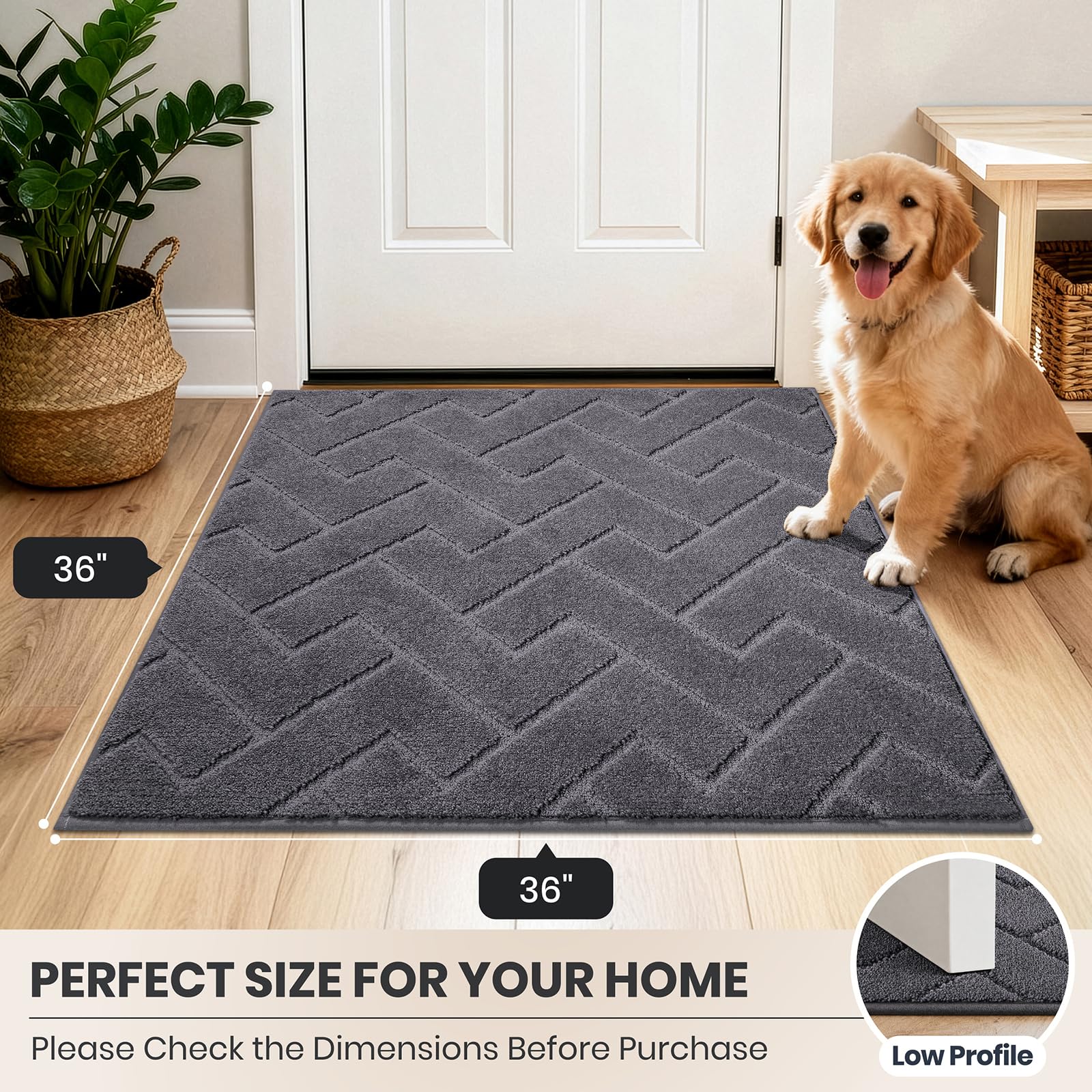 PURRUGS Dirt Trapping Door Mat laid flat in kitchen