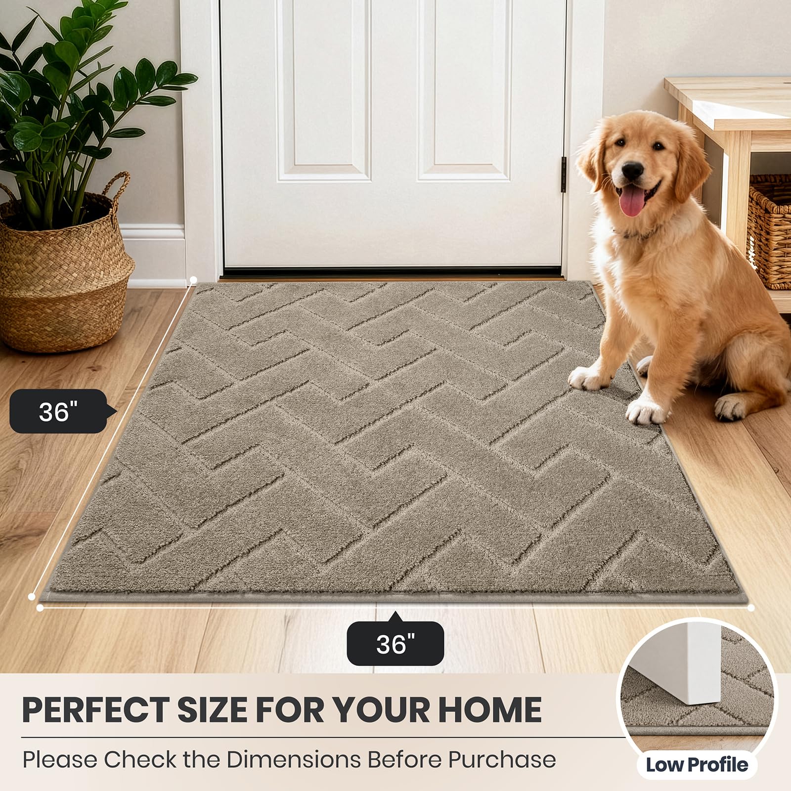 PURRUGS Dirt Trapping Door Mat laid out in a pet area