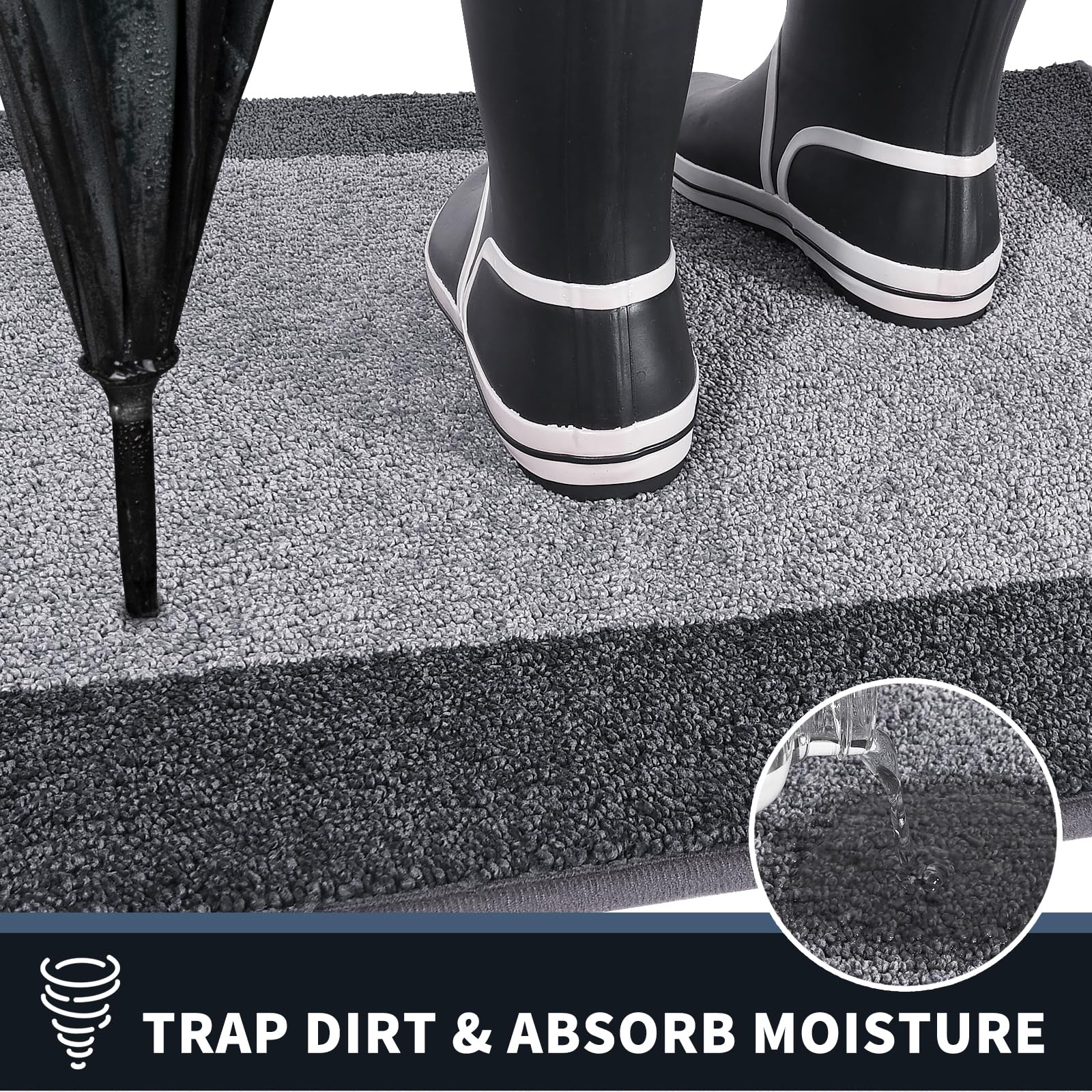 PURRUGS Dirt Trapping Door Mat Light Grey side view