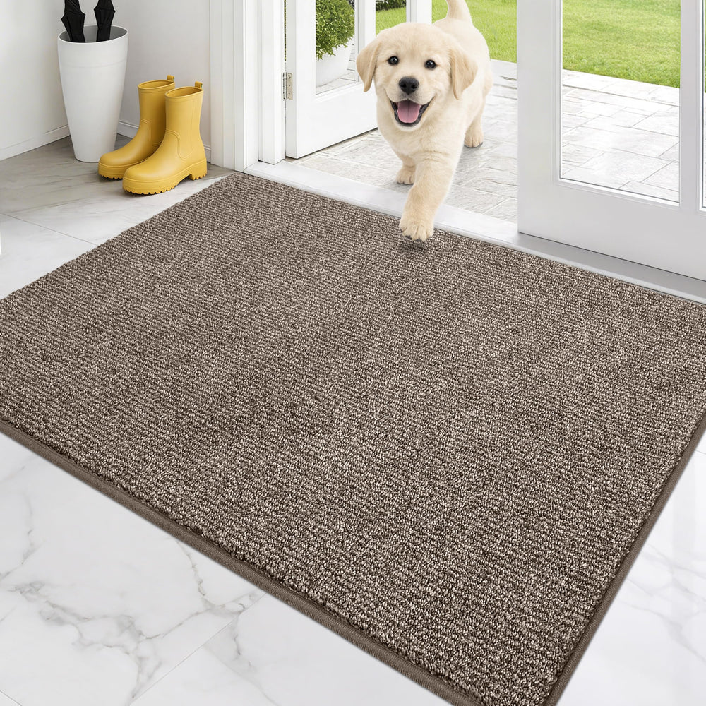 PURRUGS Dirt Trapping Indoor Door Mat front view in heathered beige