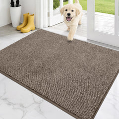 PURRUGS Dirt Trapping Indoor Door Mat front view in heathered beige