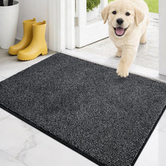 PURRUGS Dirt Trapping Indoor Door Mat front view in Heathered Charcoal