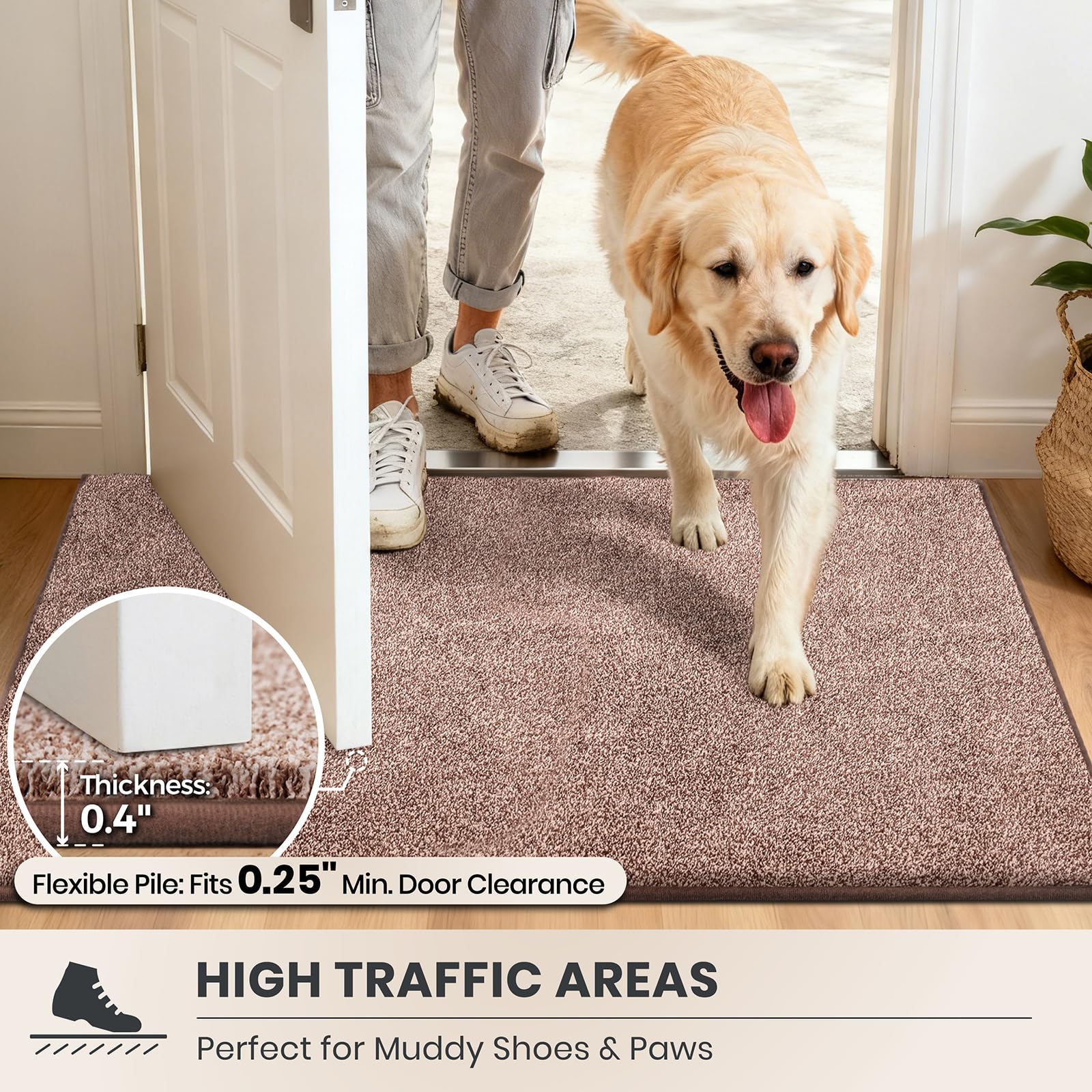 PURRUGS Dirt Trapping Indoor Door Mat in a laundry room