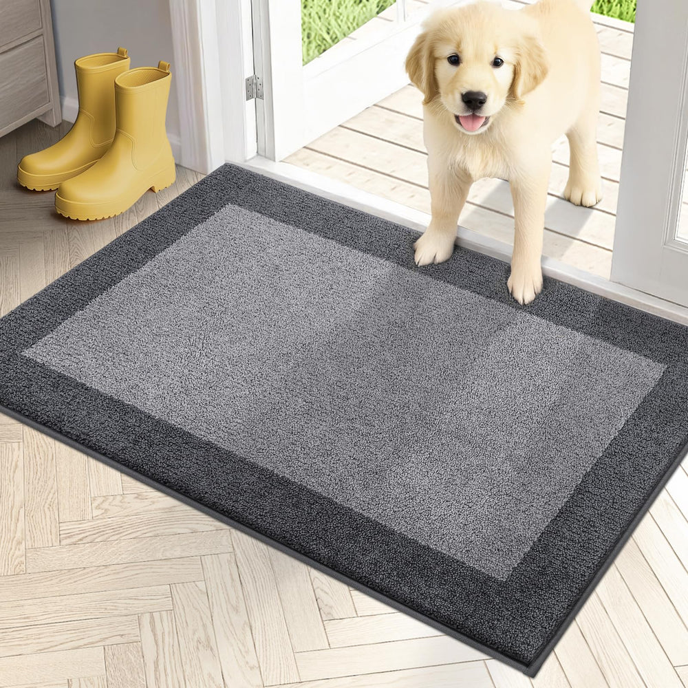 PURRUGS Dirt Trapping Indoor Door Mat Light Grey front view