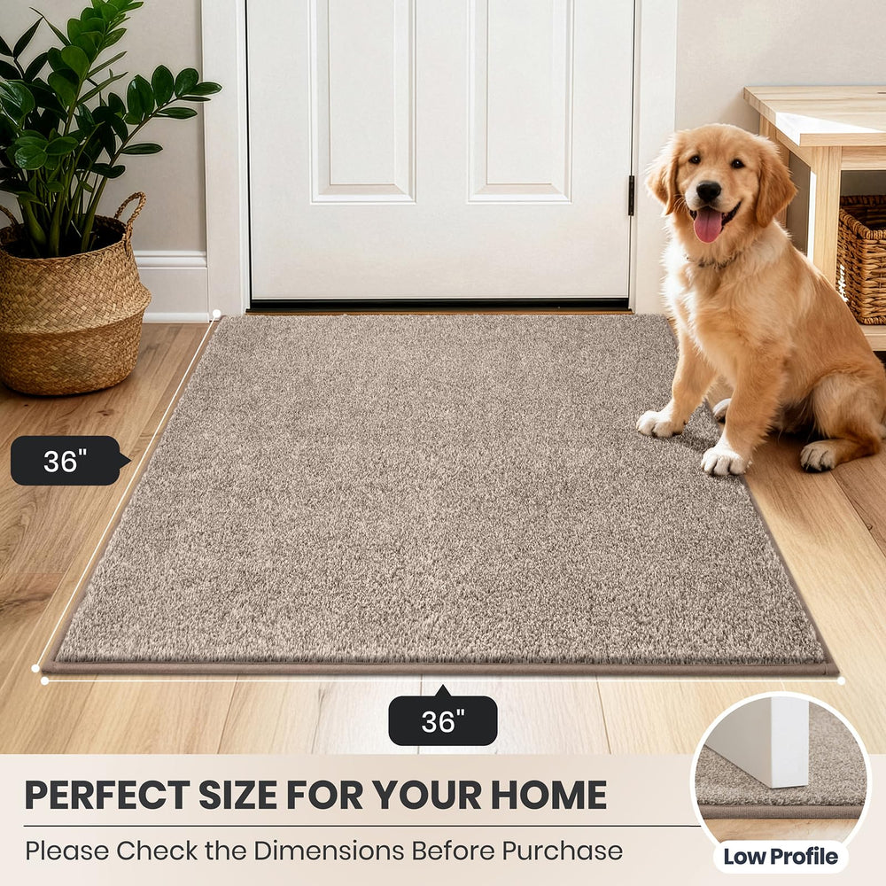 PURRUGS Dirt Trapping Indoor Door Mat, Taupe, in a kitchen setting