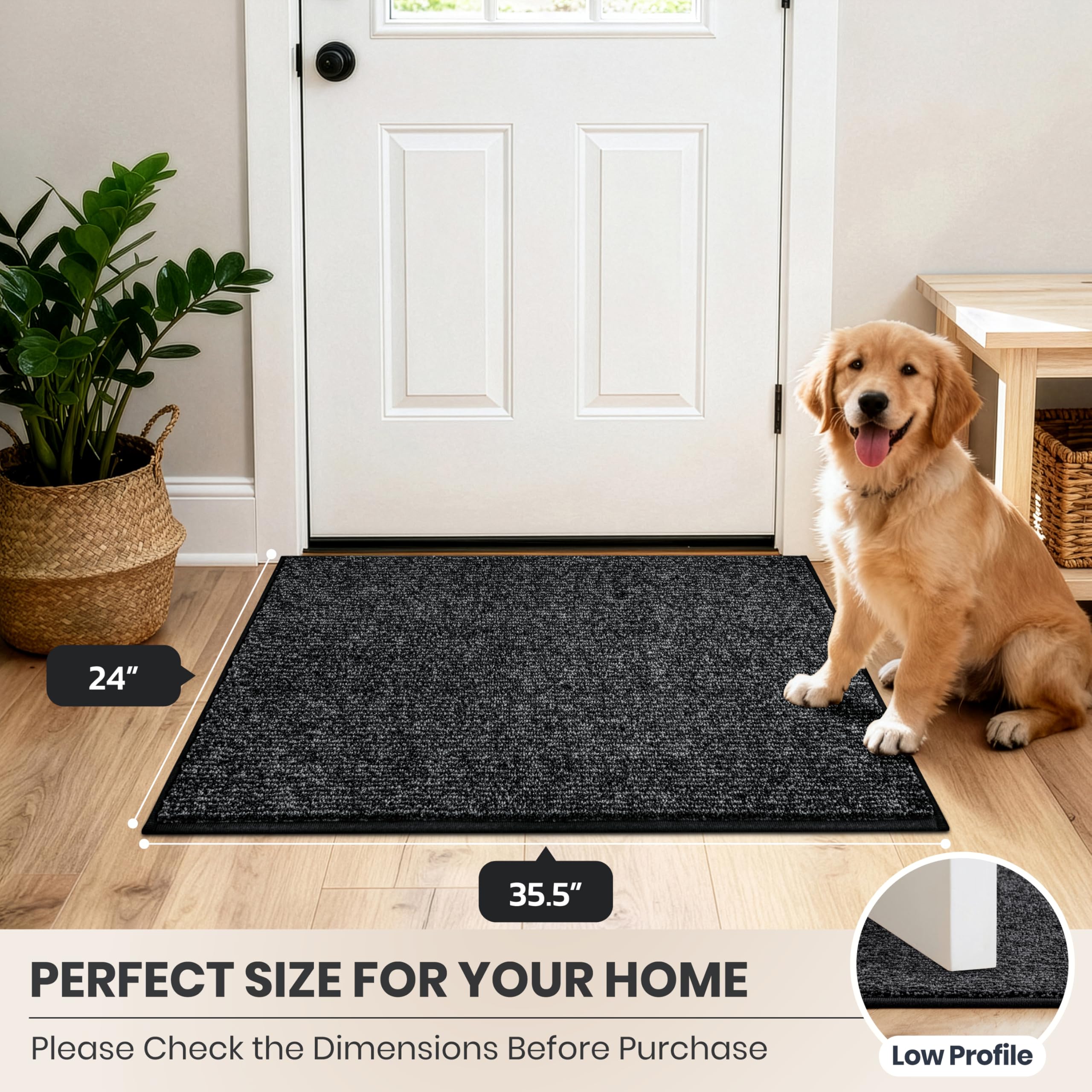 PURRUGS Doormat showing reinforced bound edges