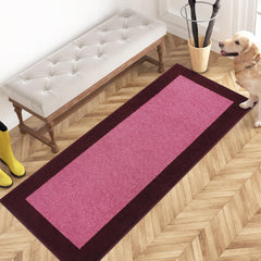 PURRUGS Hallway Runner Rug front view in Pink & Burgundy Red