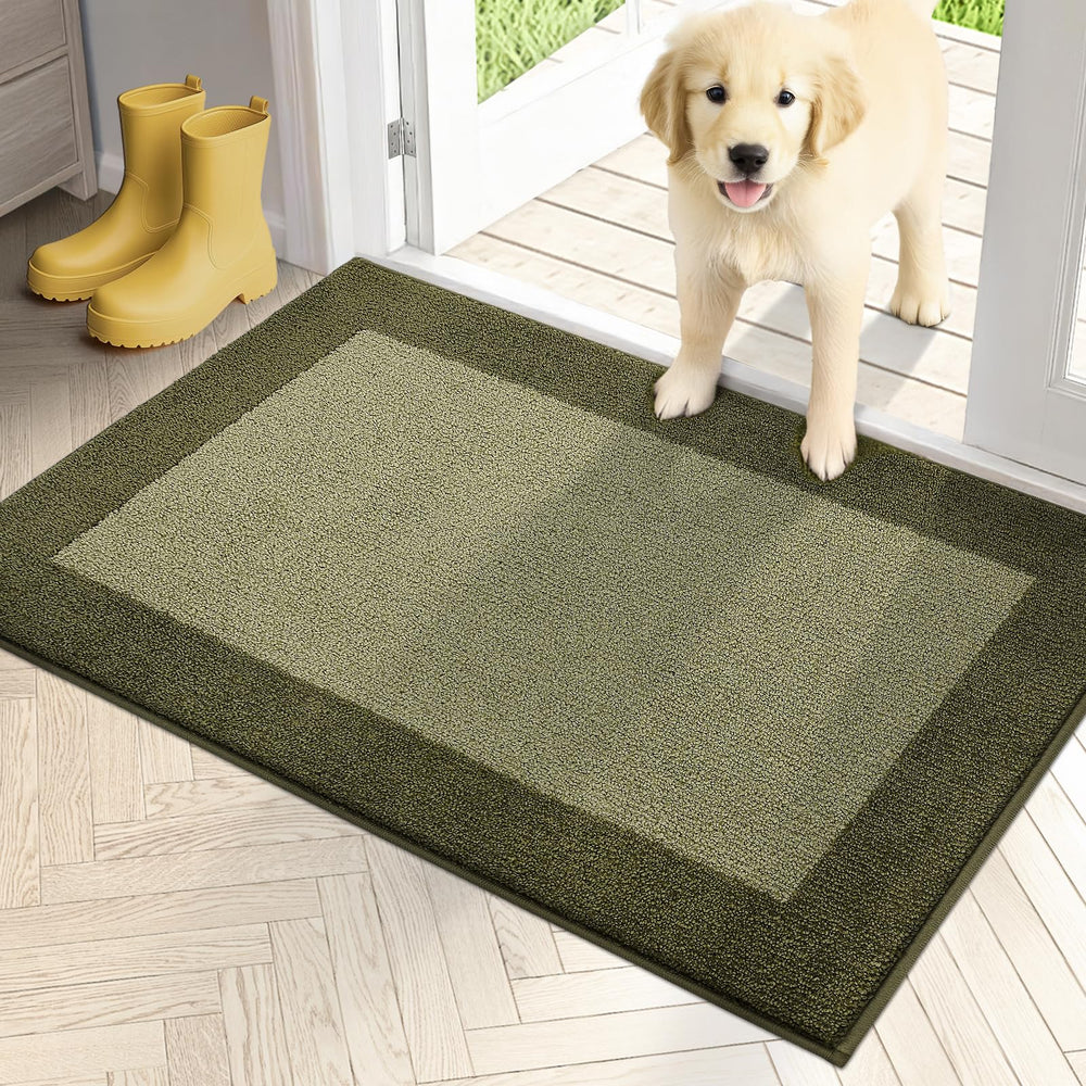 PURRUGS Indoor Doormat 24" x 36" Budding Green front view