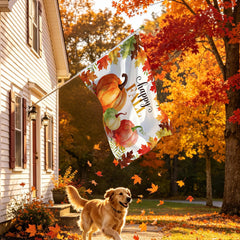 PURYOUNY Fall Flag hanging on a porch for autumn decorations