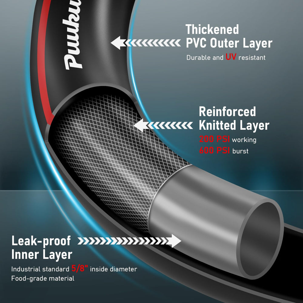 PUUKU 75ft garden hose with 360° swivel handle