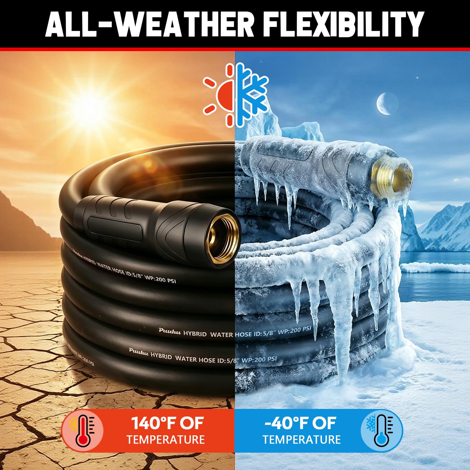 PUUKU garden hose with 360° swivel handle