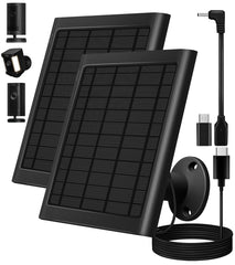 PUUQII 8W solar panel charger for Ring camera, front view