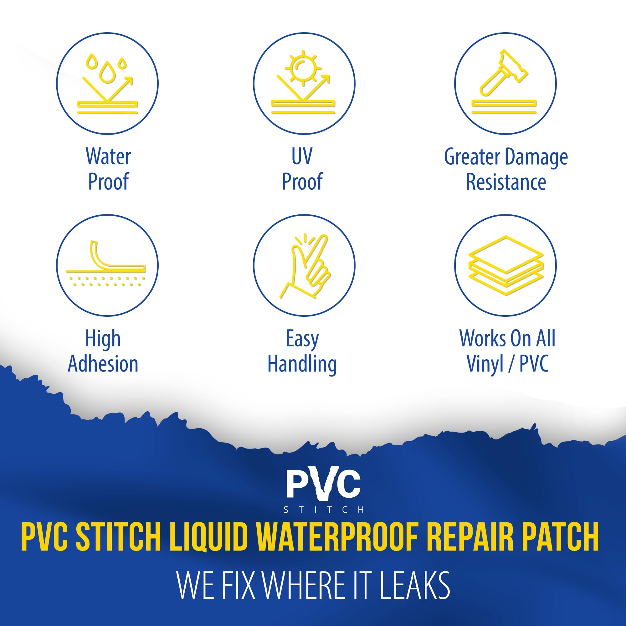 PVC Stitch Liquid Patch Kit in outdoor setting