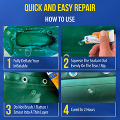 PVC Stitch Liquid Patch Kit instructions on usage