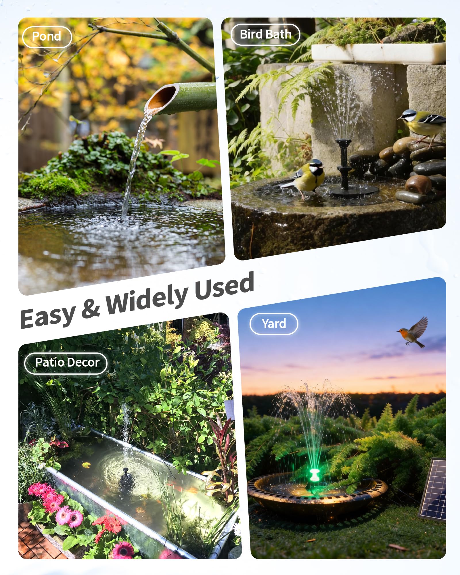 PVC tubing included with POPOSOAP Solar Fountain Pump