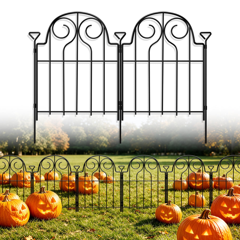 Pvpy Yvrd Decorative Garden Fence black metal arched panel
