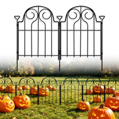 Pvpy Yvrd Decorative Garden Fence black metal arched panel