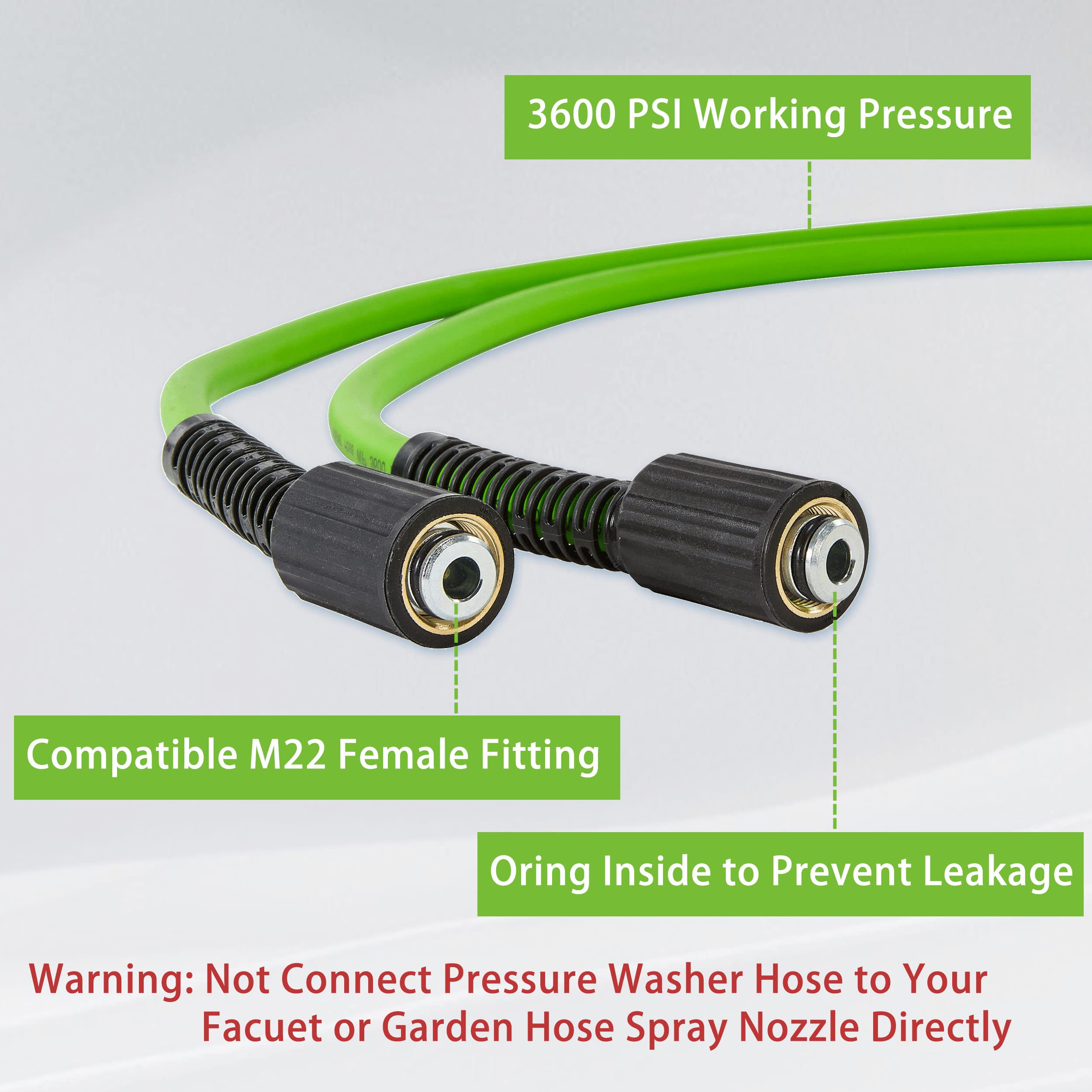 PWACCS Pressure Washer Hose fittings included