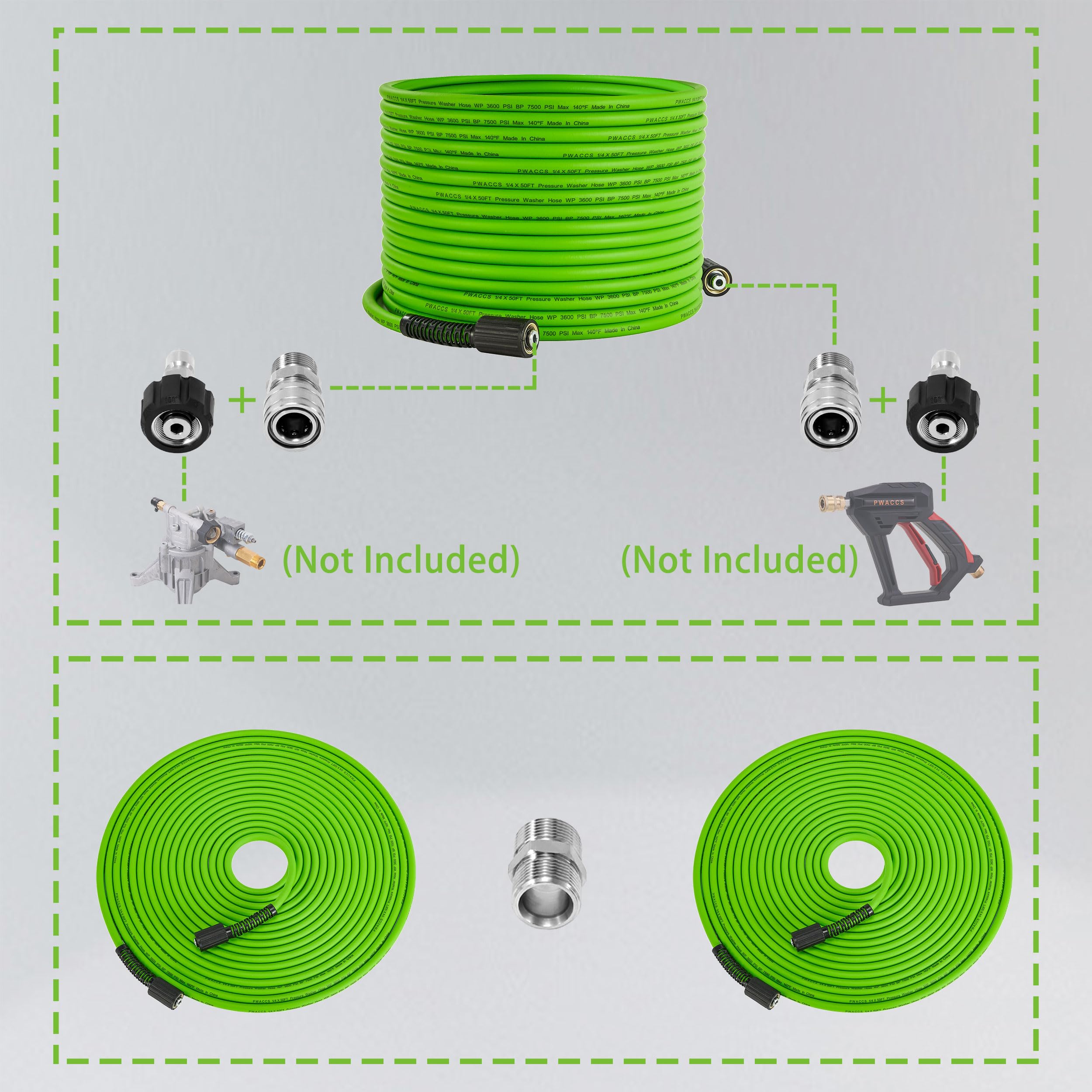 PWACCS Pressure Washer Hose with M22 fittings