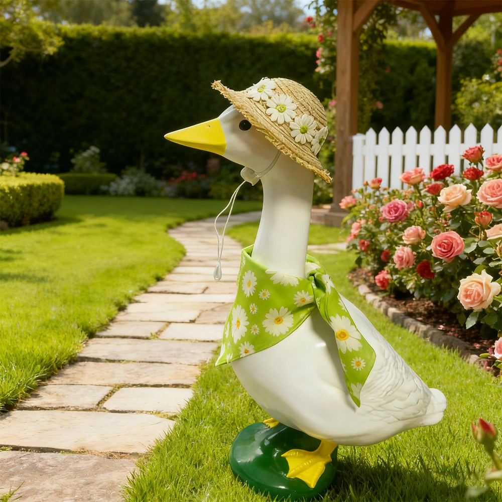 Pwefopessc Goose Costume Set displayed outdoors