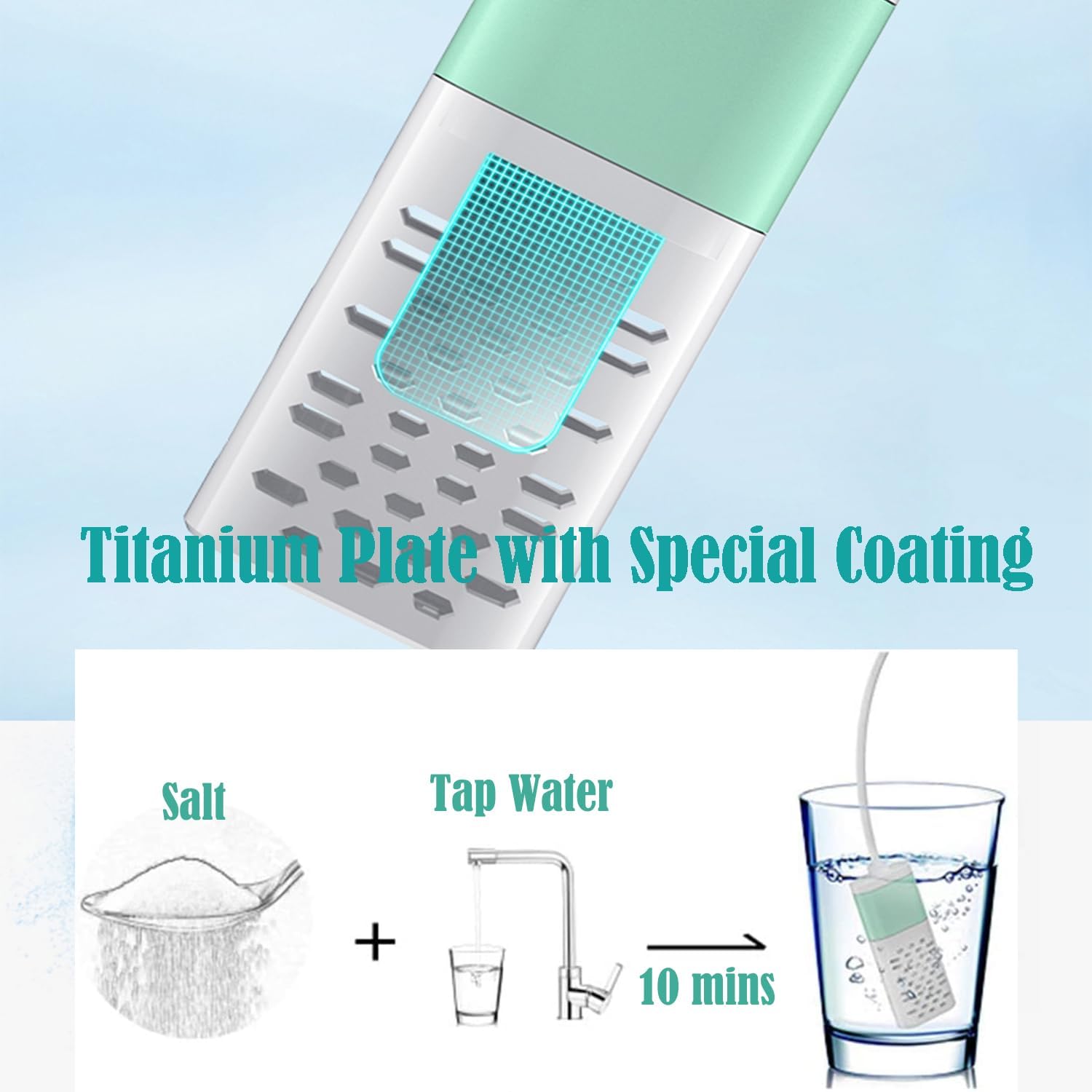 PWPAM generator with chlorine testing strips and measuring spoon