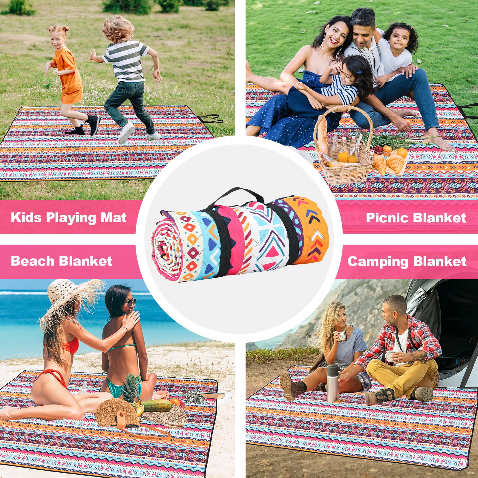 PY SUPER MODE Picnic Blanket folded compactly for travel