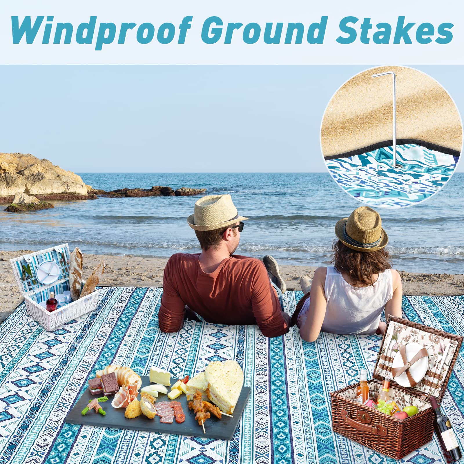 PY SUPER MODE picnic blanket with sand and dirt easily wiped off