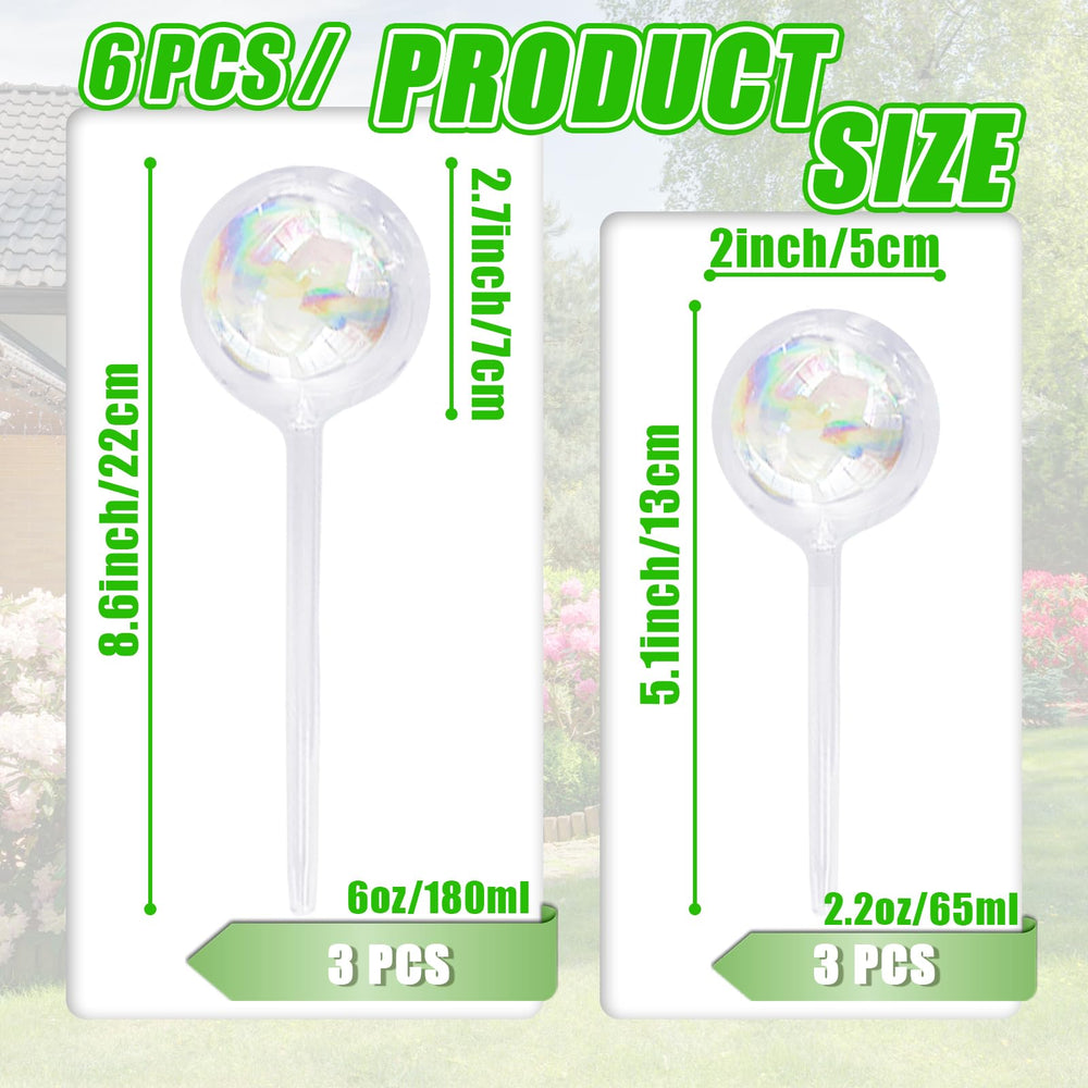 Pynqdfu small iridescent glass watering globe next to a plant
