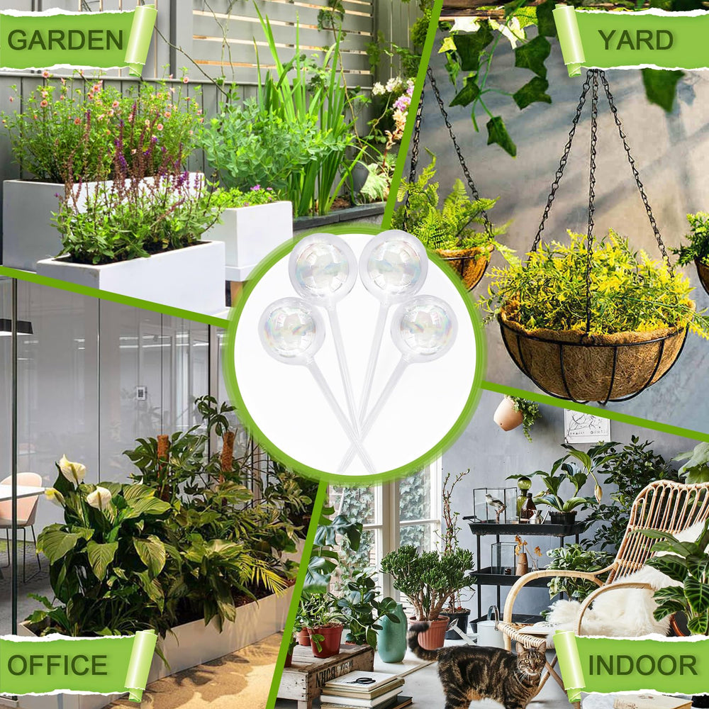 Pynqdfu watering globe outdoors in a garden setting