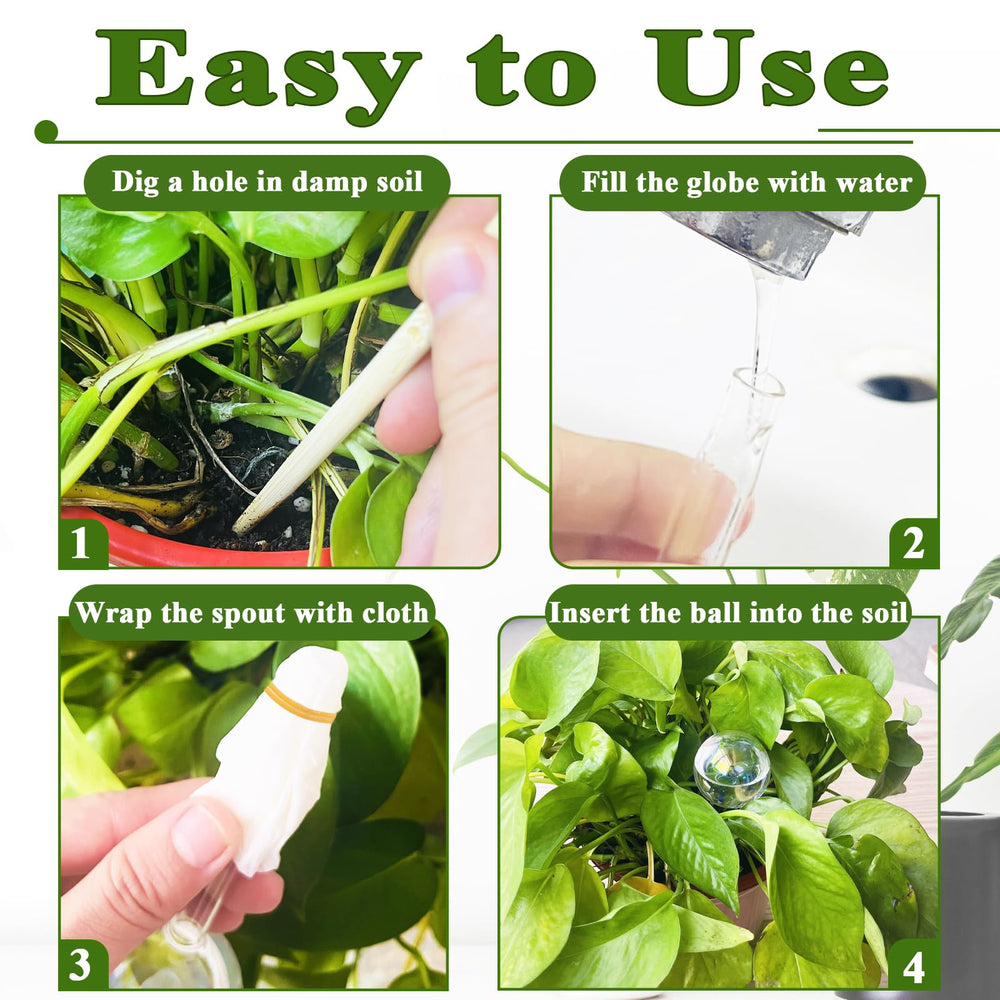 Pynqdfu watering globes in use with potted plants