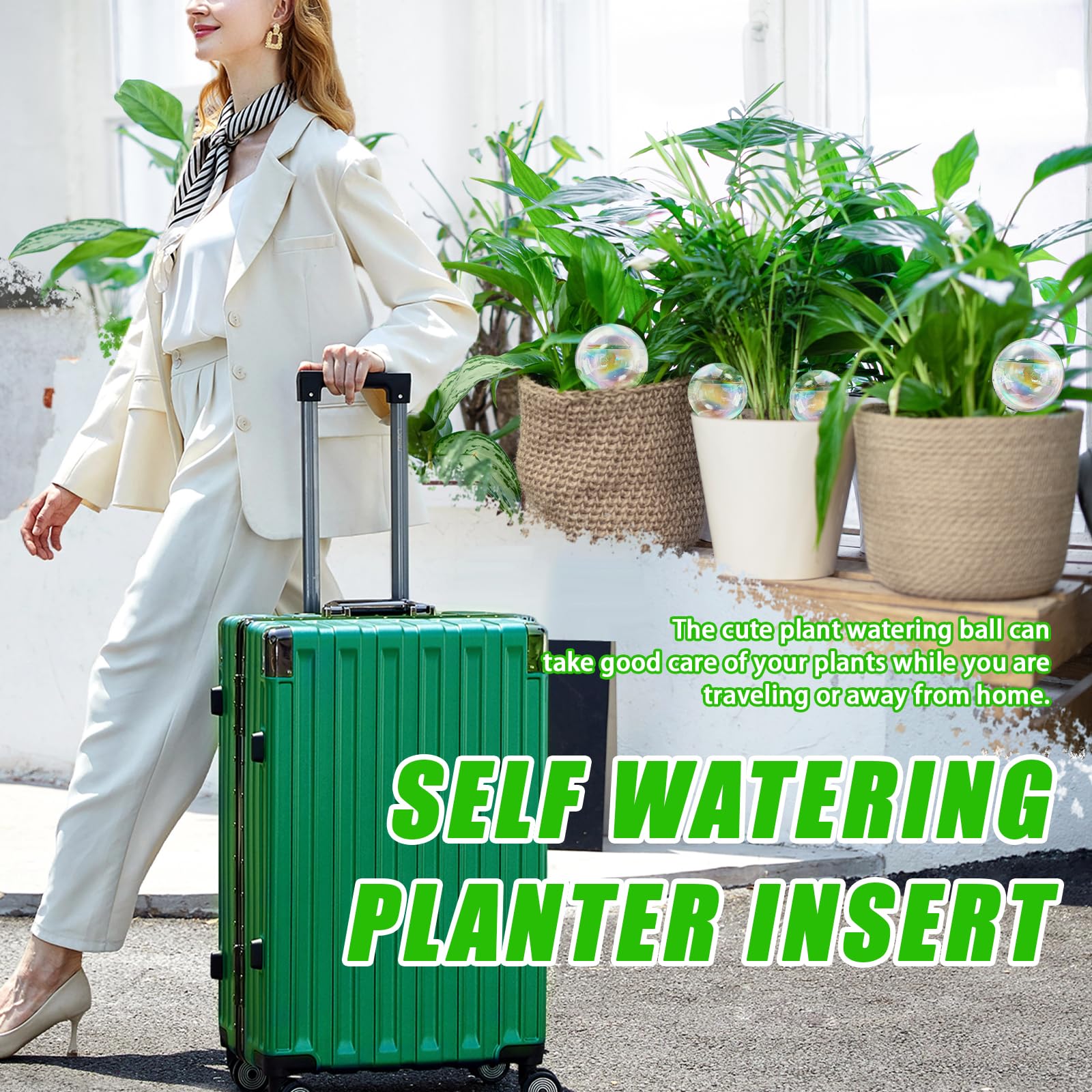 Pynqdfu watering globes inserted in potted plants