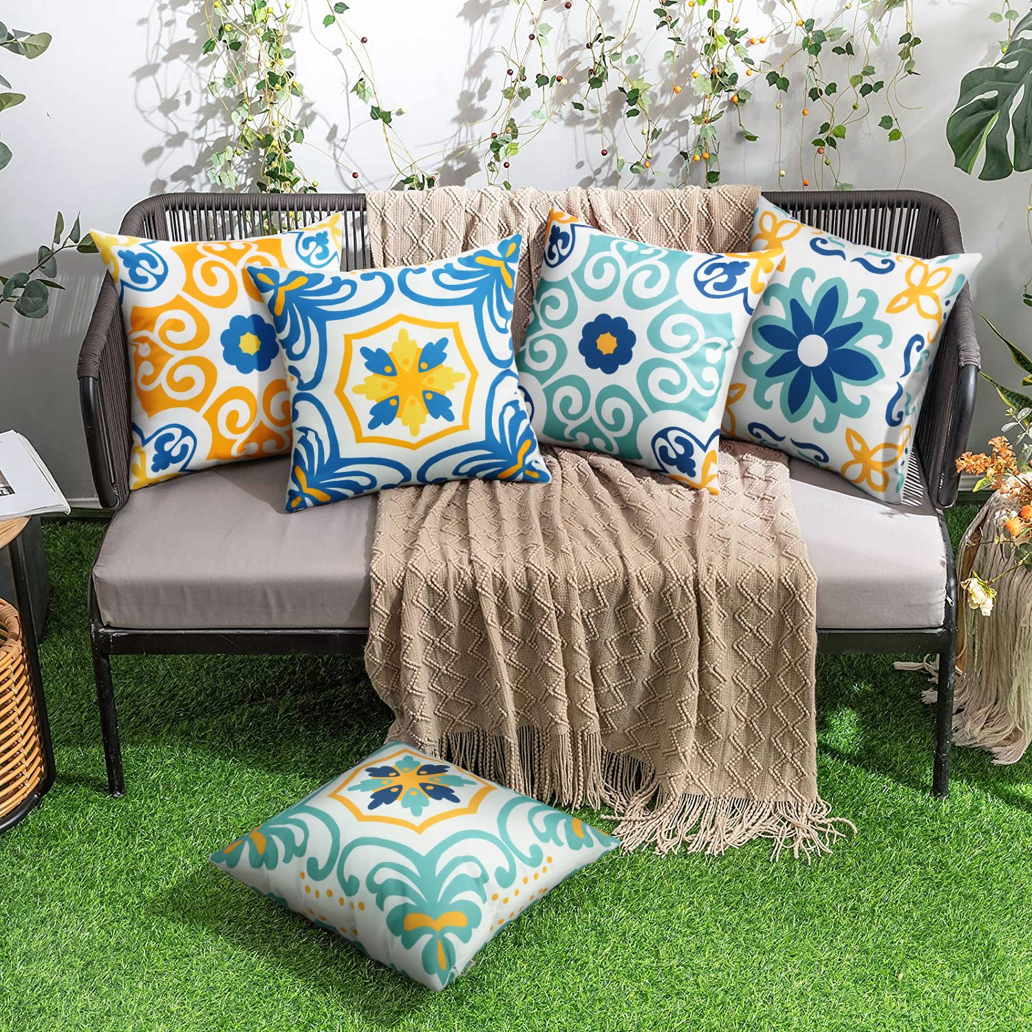 Pyonic pillow cover in a living room setting