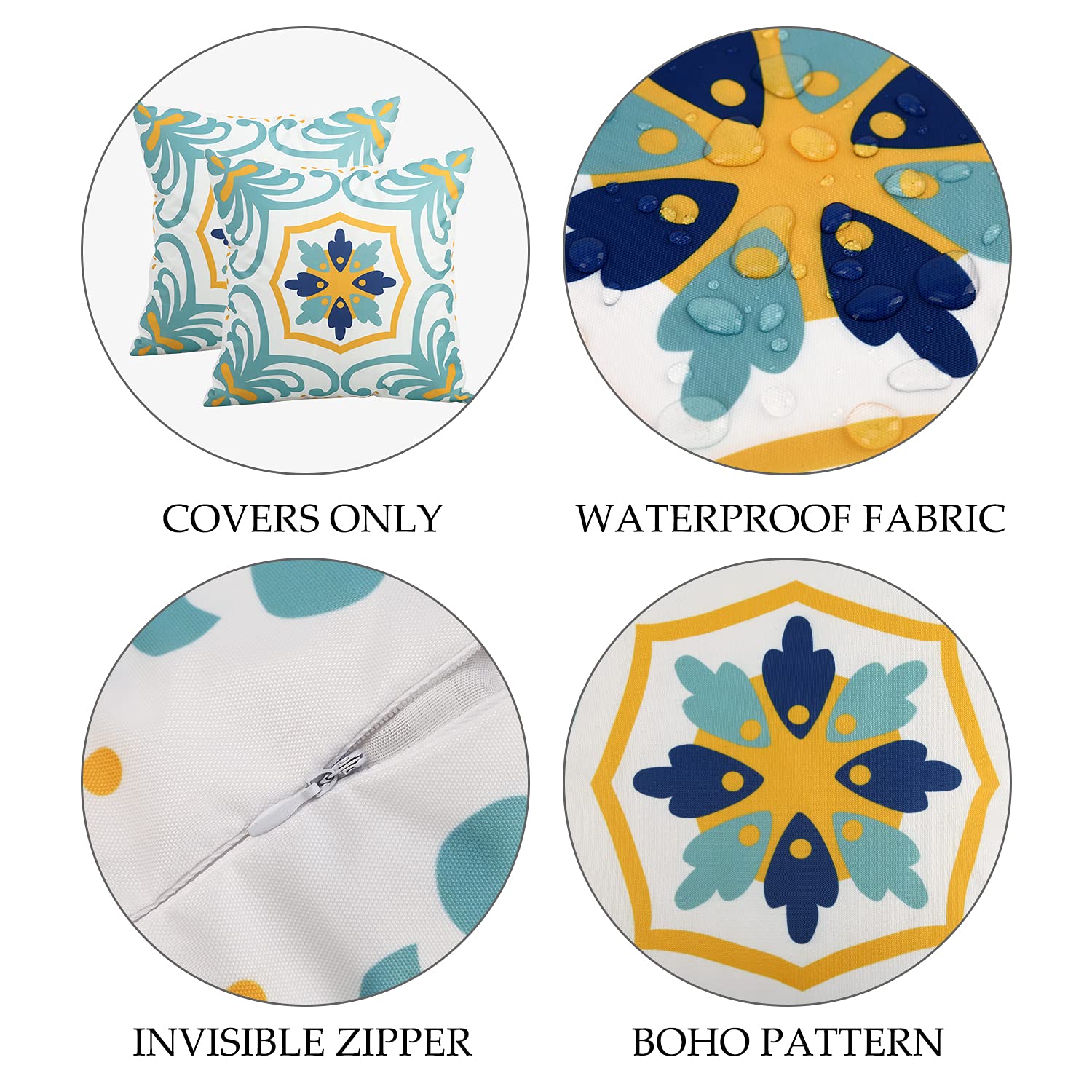 Pyonic pillow cover on outdoor patio furniture