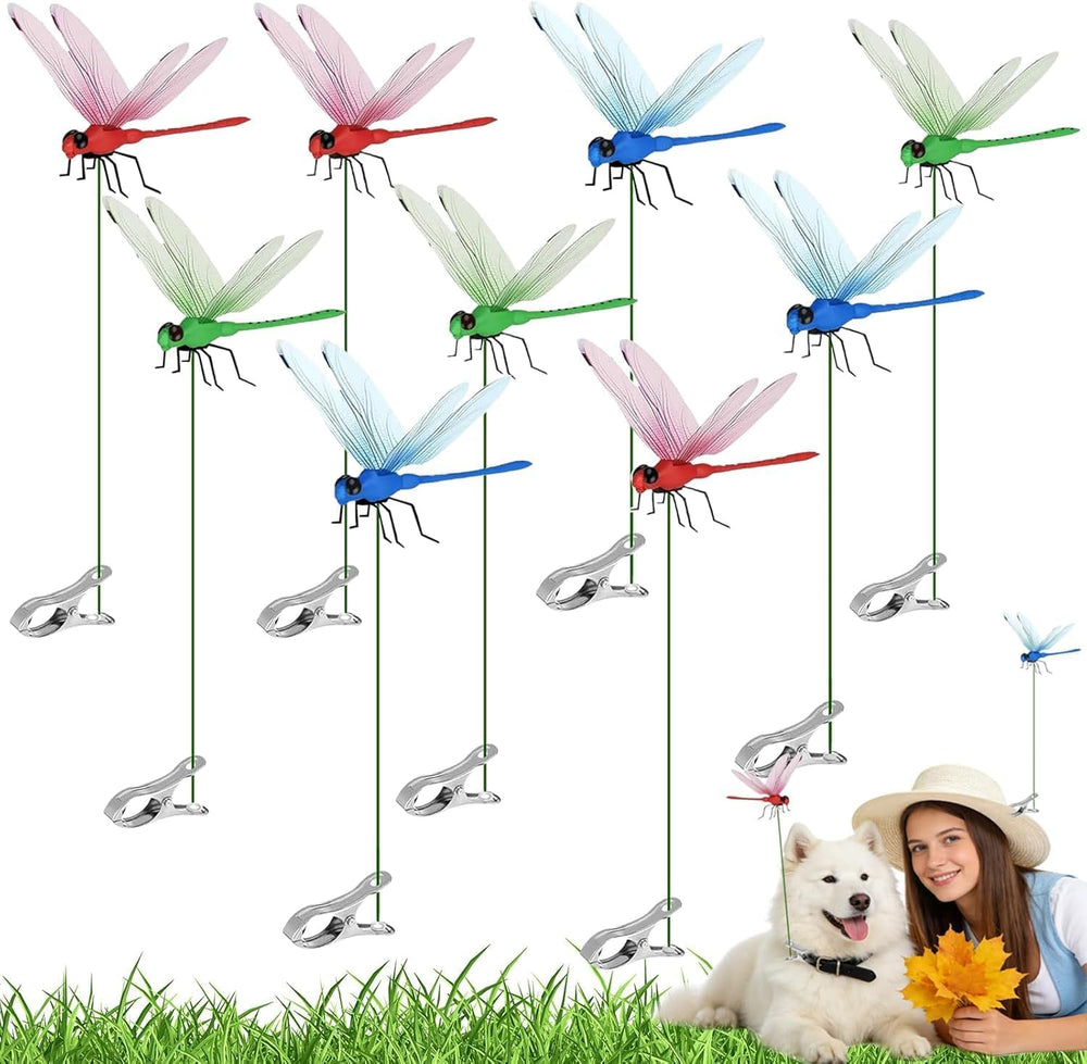PYSUG 12 Pack Dragonfly Clips assorted colours front view