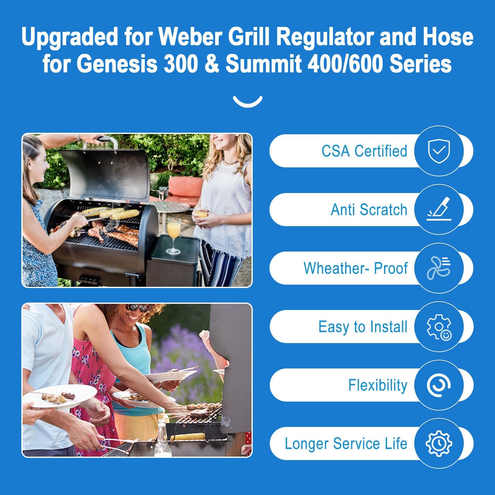 PYXGLAQ Weber Hose and Regulator Kit components
