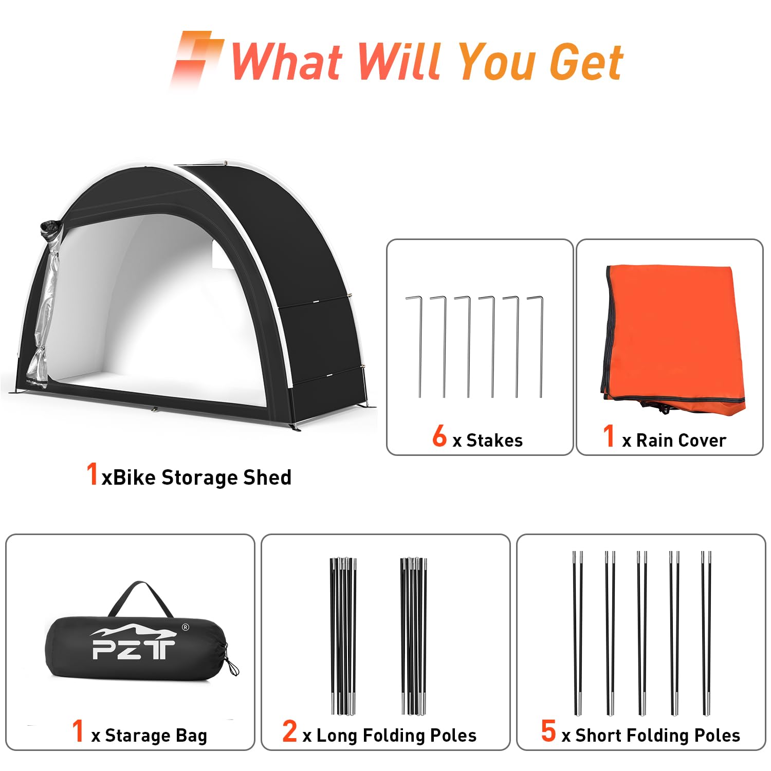 PZT Bike Tent dimensions on packaging