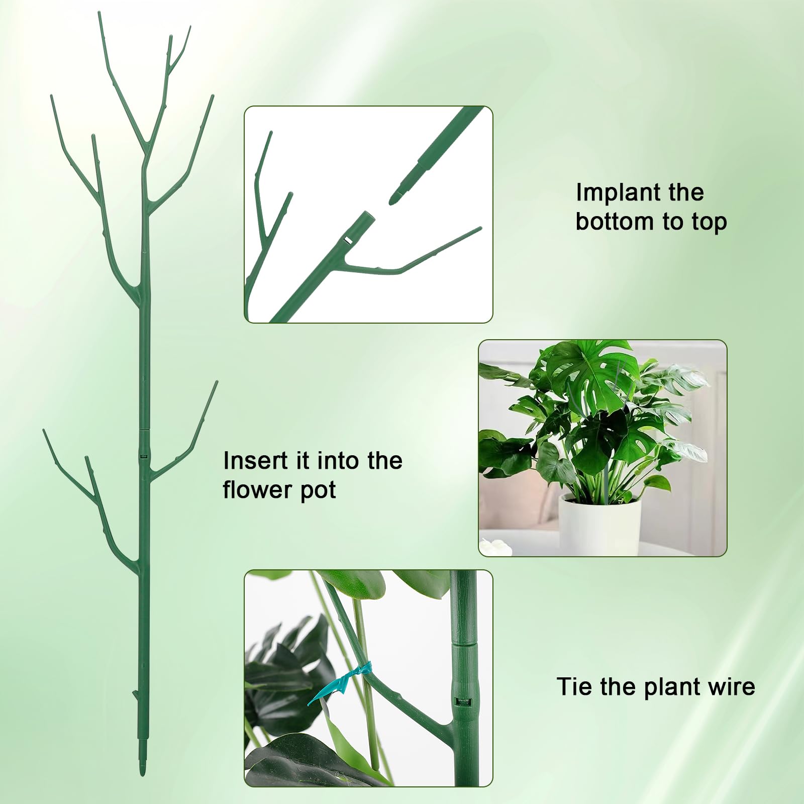 Qaobo plant stakes demonstrating sturdy support for climbing plants