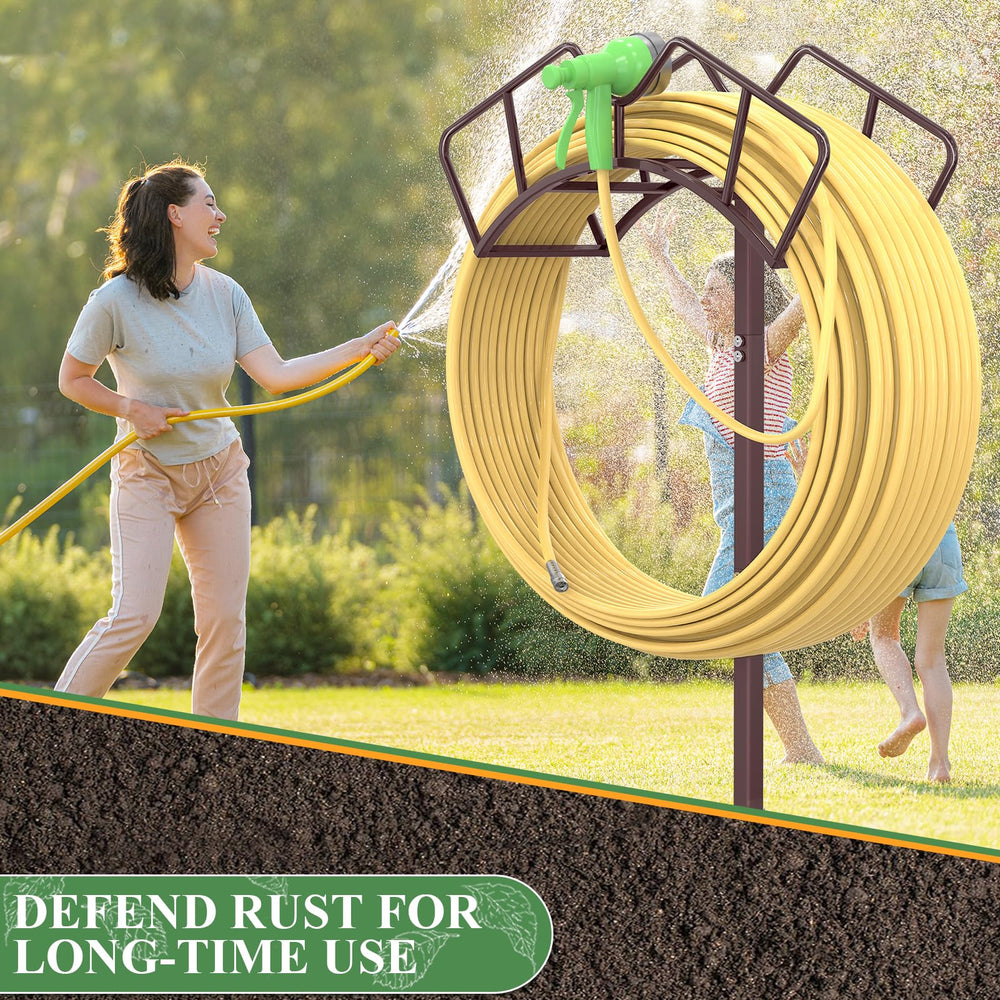 Qatsrin hose holder with garden hose attached