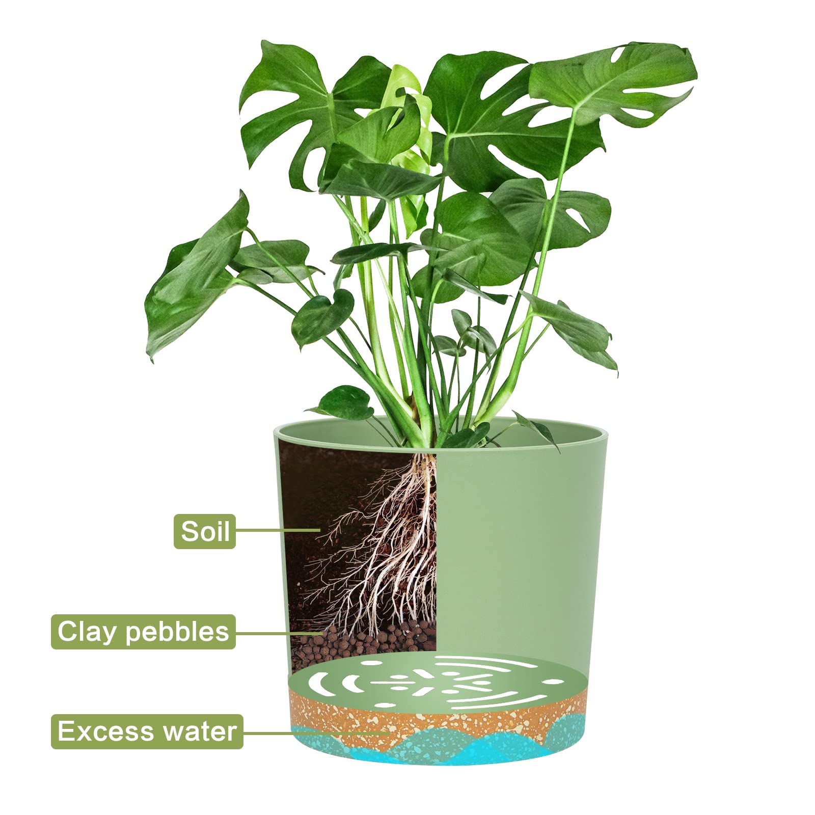 QCQHDU 5 inch plant pot on a windowsill in a modern home