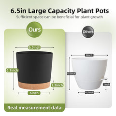 QCQHDU 6.5 inch plant pot with saucer side view