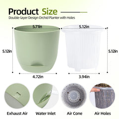 QCQHDU Orchid Pot with transparent inner pot for root observation