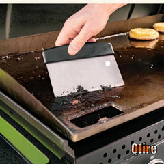 Qfire Griddle Scraper 6-inch stainless steel side view