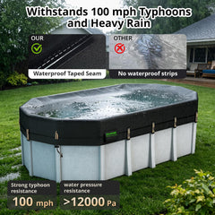 QH.HOME 12x18 pool cover in black colour