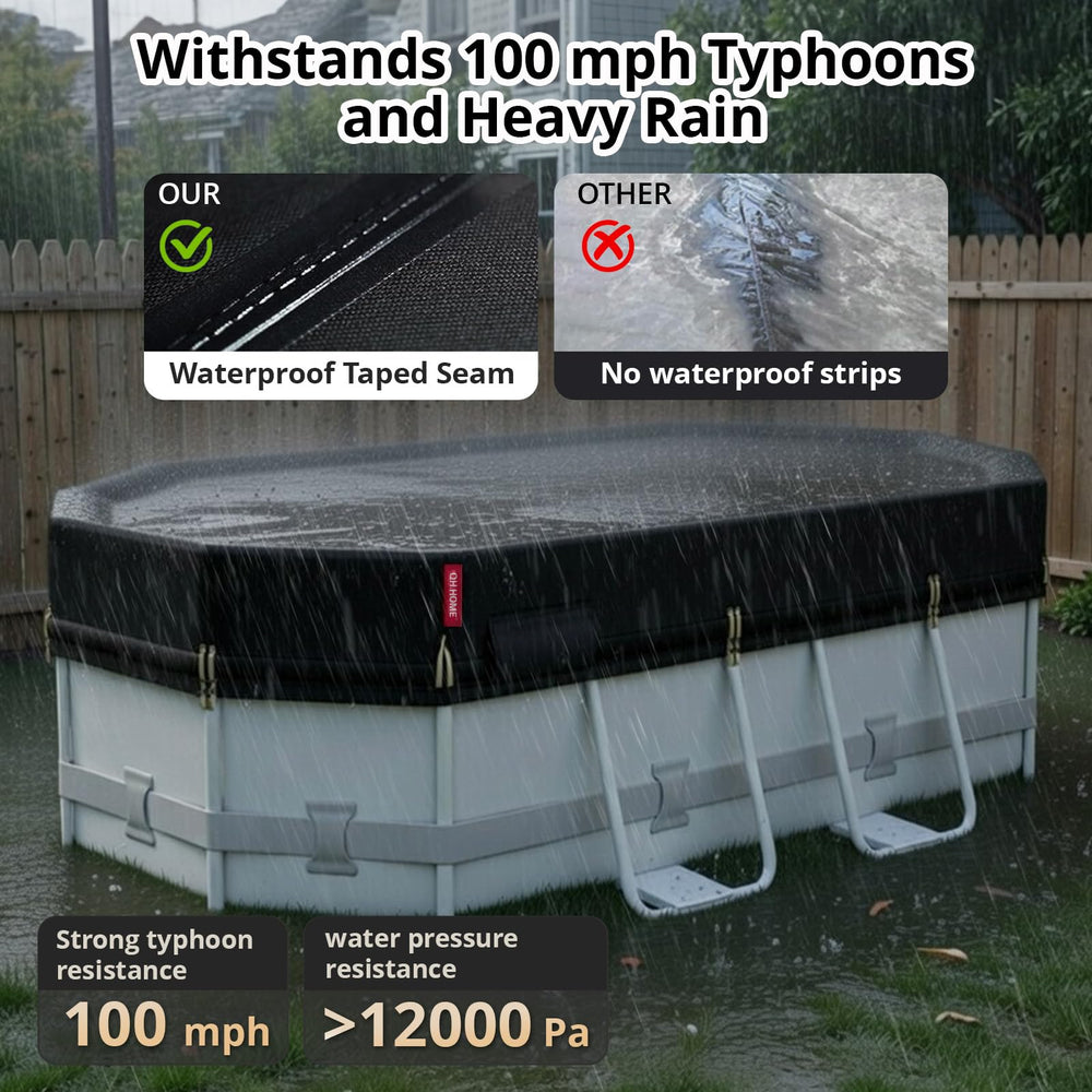 QH.HOME 12x20 FT Oval Pool Cover in packaging