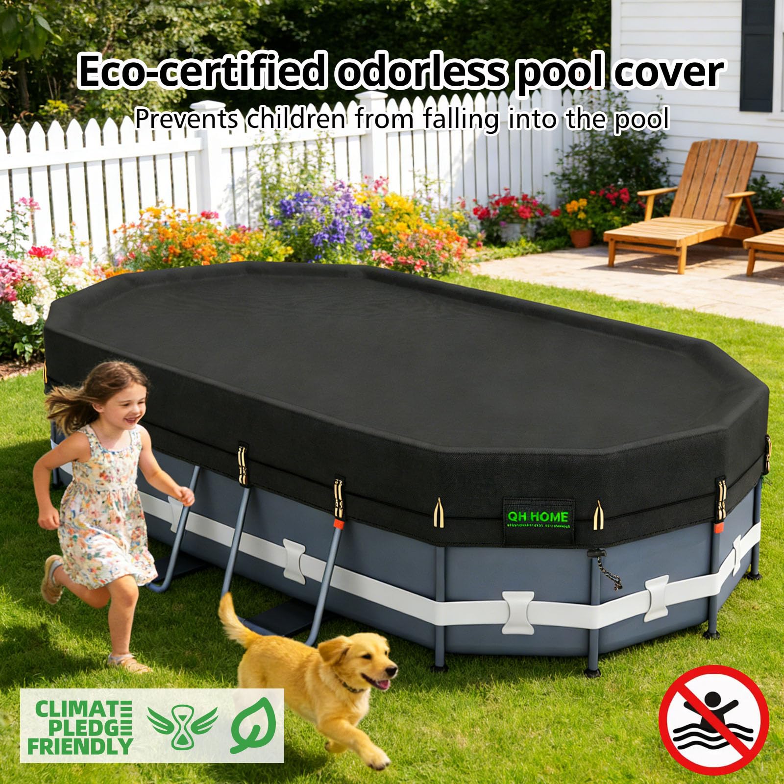 QH.HOME 12x20 Ft Oval Pool Cover packaging