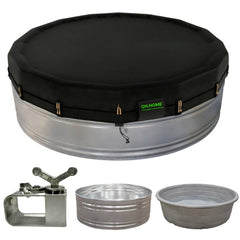 QH.HOME 8 Ft Round Stock Tank Pool Cover in black