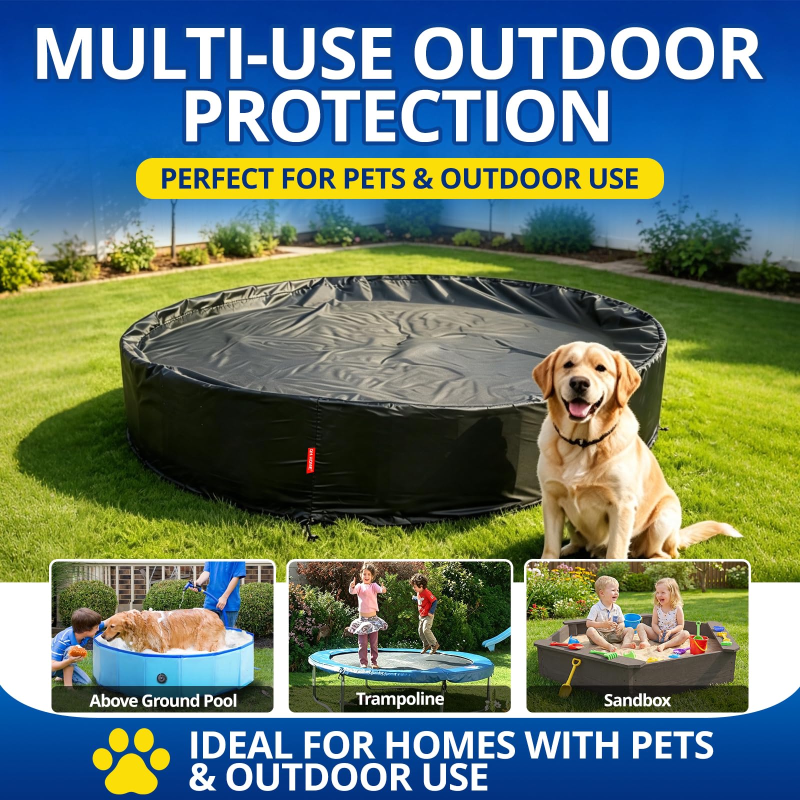 QH.HOME Dog Pool Cover 63-64 inch packaging