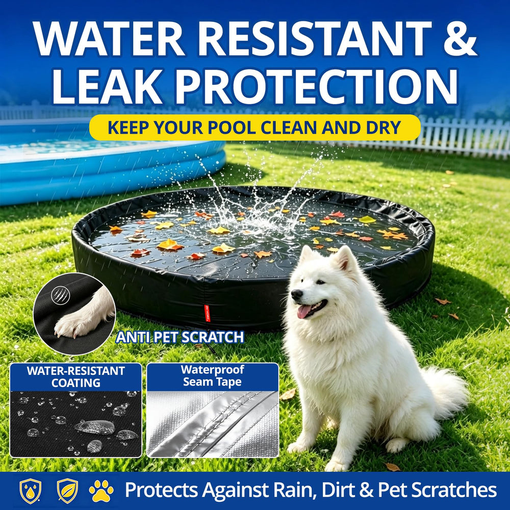 QH.HOME Dog Pool Cover 63-64 inch showing windproof drawstrings