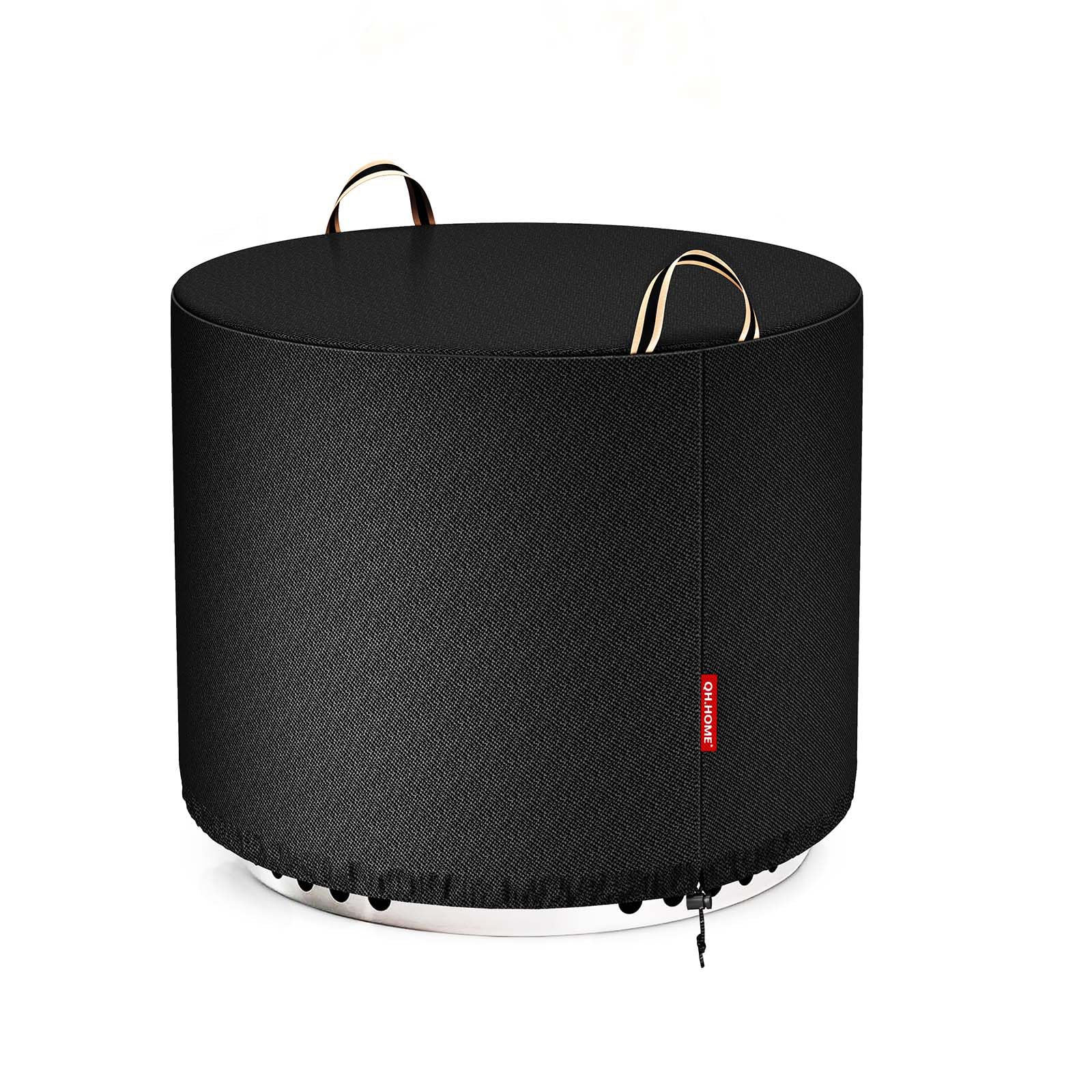 QH.HOME Fire Pit Cover 21-inch round black front view