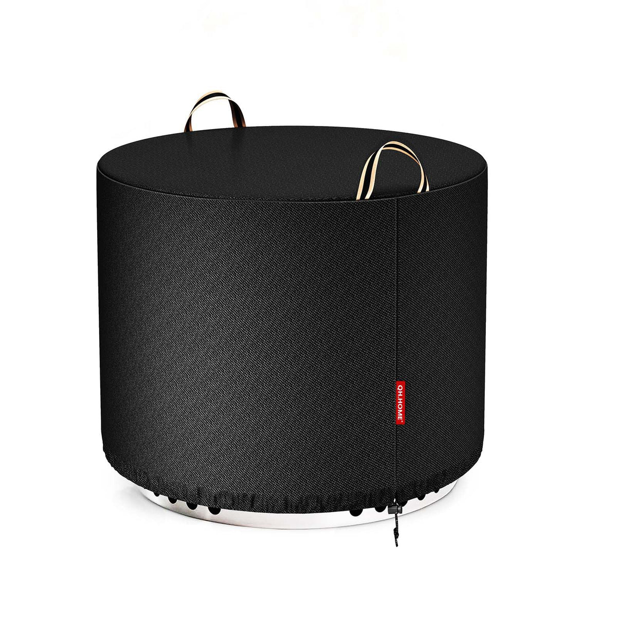 QH.HOME Fire Pit Cover 21-inch round black front view